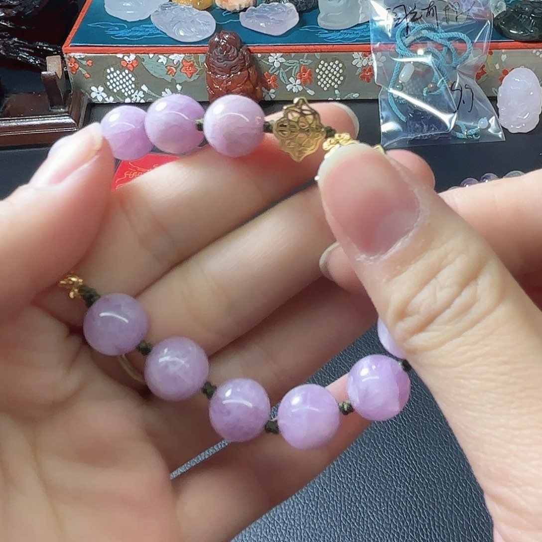 勾***√未镶嵌手链水晶紫锂辉