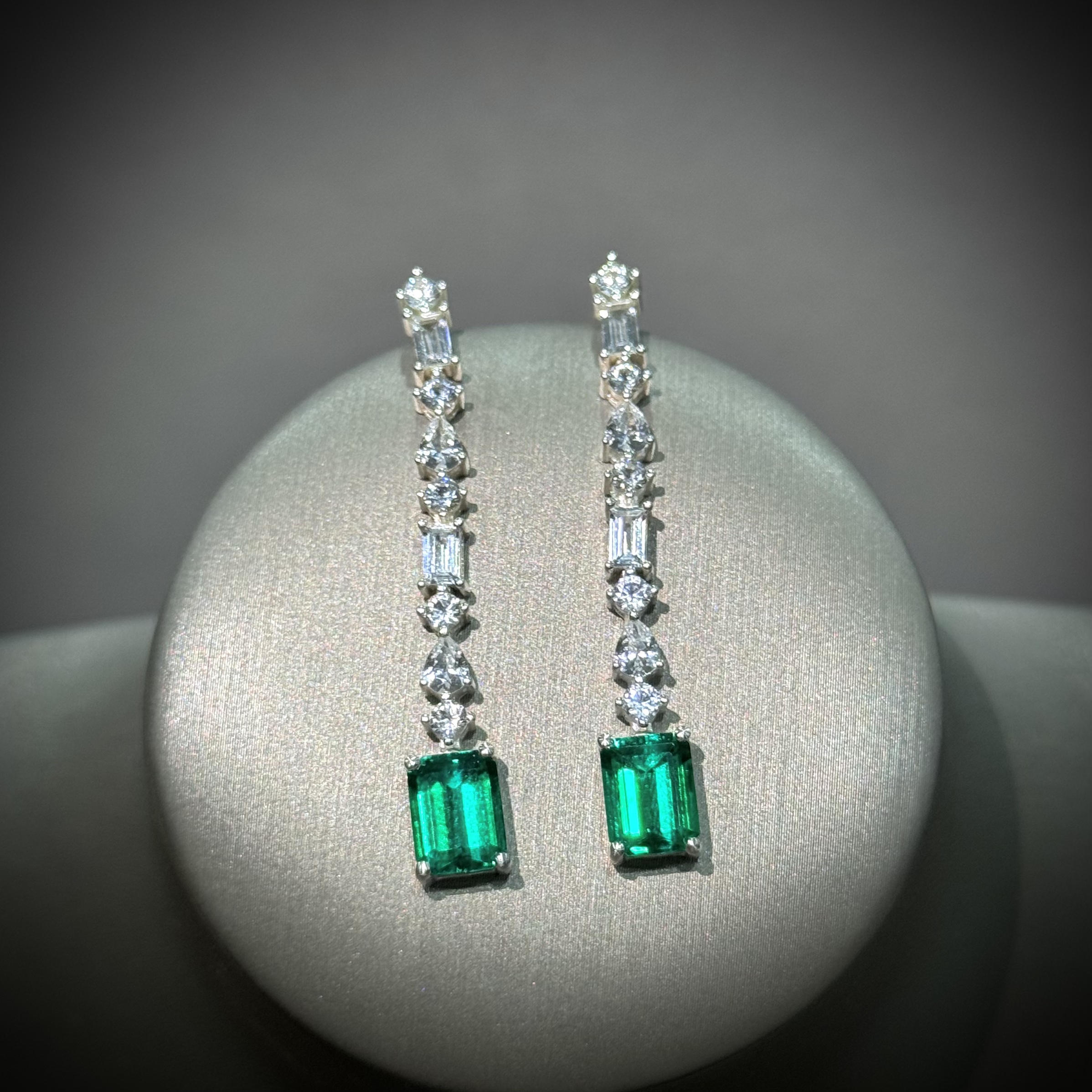 培育祖母绿E5204 新款镶嵌木佐绿色时尚百搭气质耳钉耳线