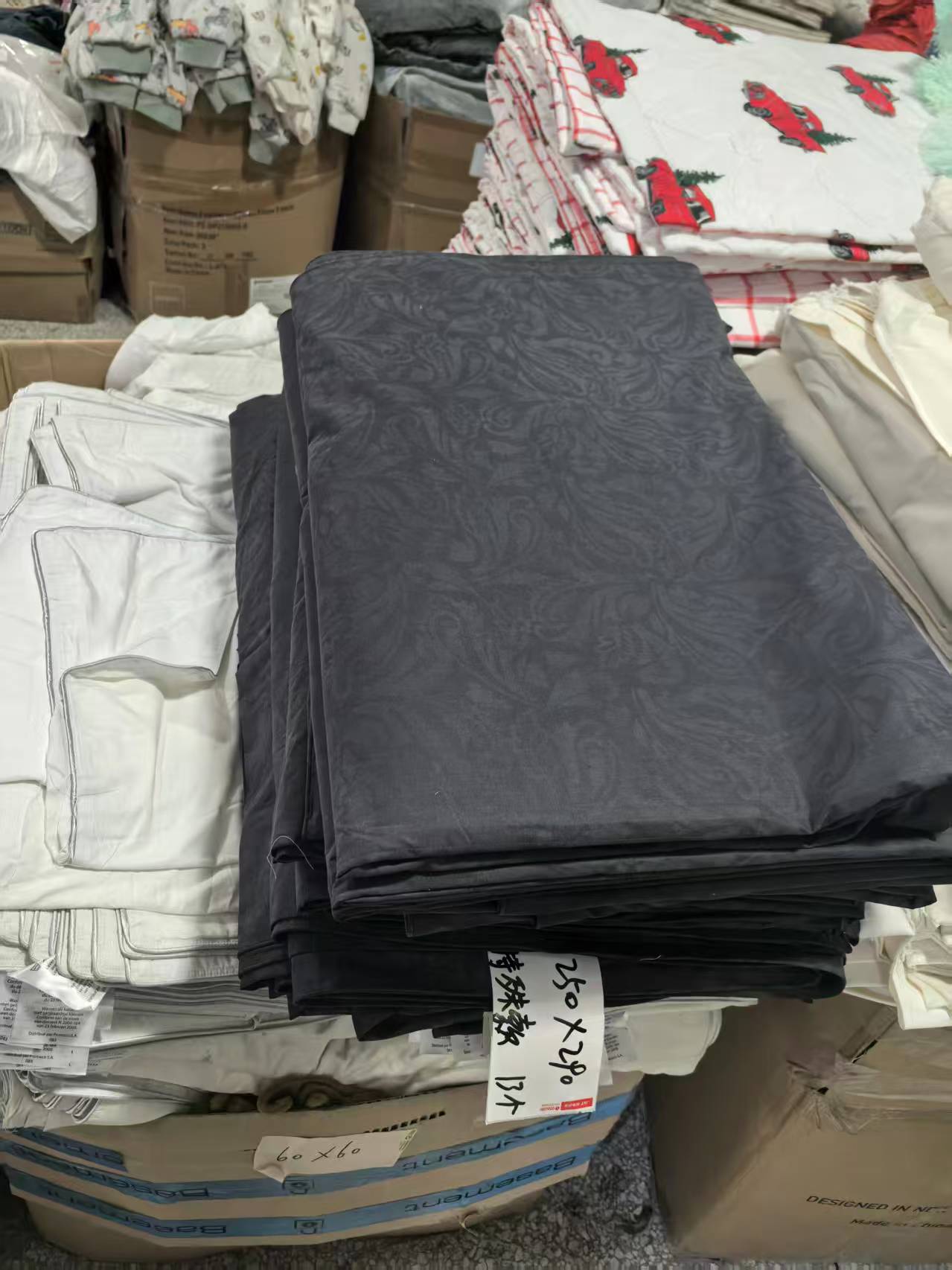 《厚广家》3楼250×290黑色全棉高支棉特殊款被套 发1张