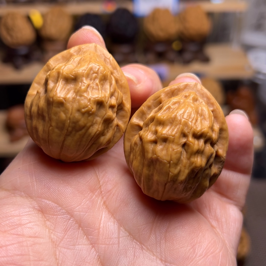 清***ৡ文玩核桃把件1w荷叶金蟾34尺