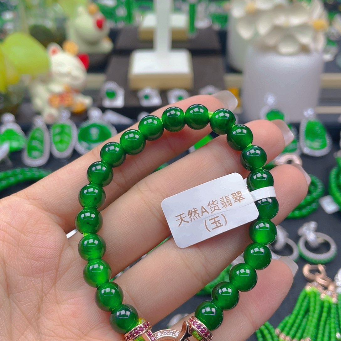 翡翠手链未镶嵌天然A货翡翠卡8