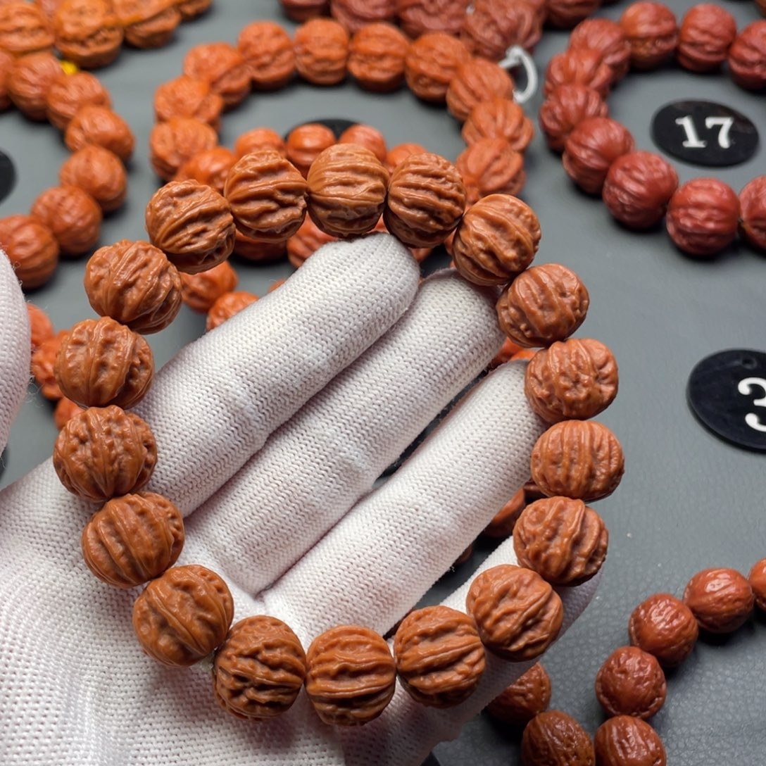 彭***º手串文玩核桃野生核桃粗筋深纹京八棱秋子手串