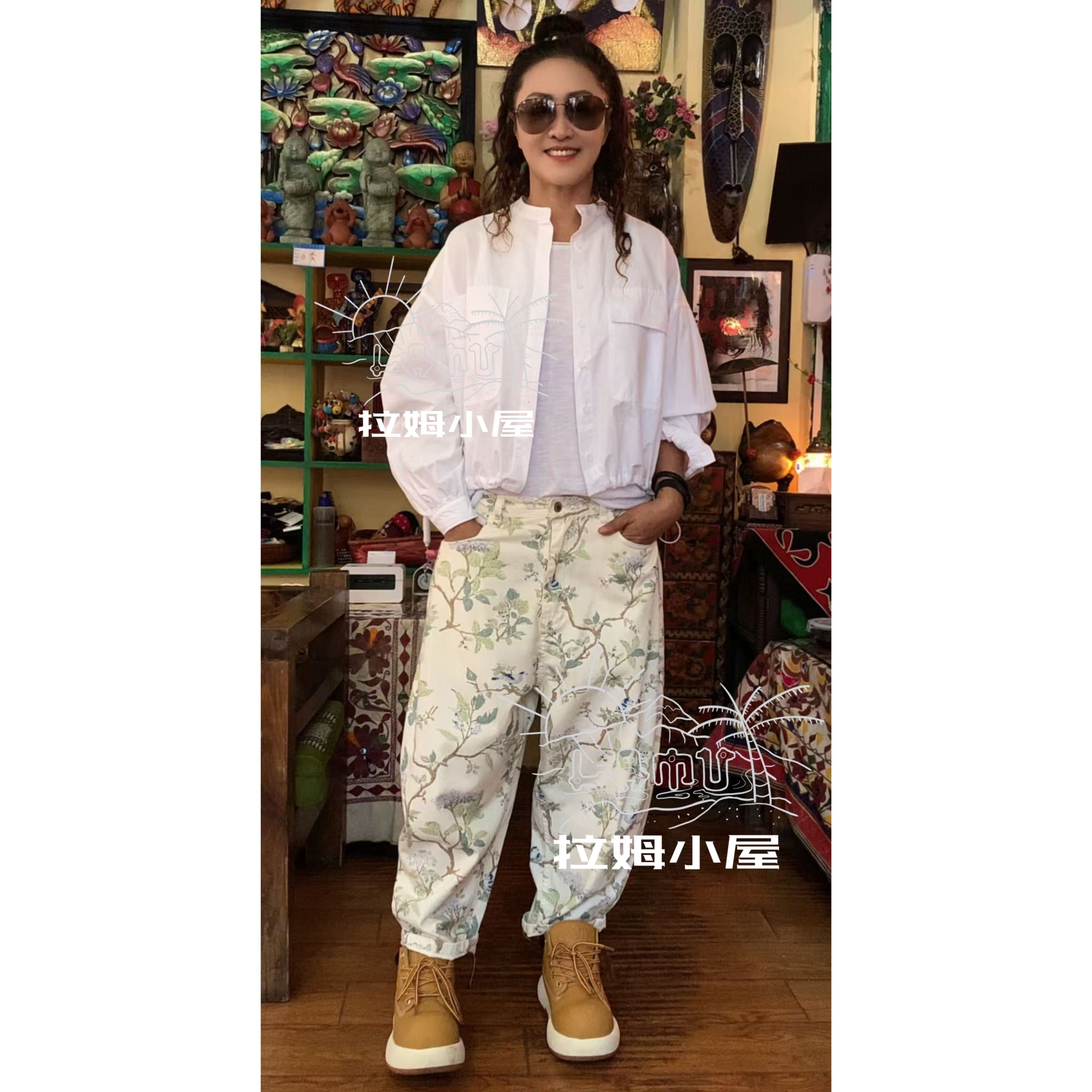 拉姆小屋 秋季新品 净色舒适抽绳衬衫 韩国制造
