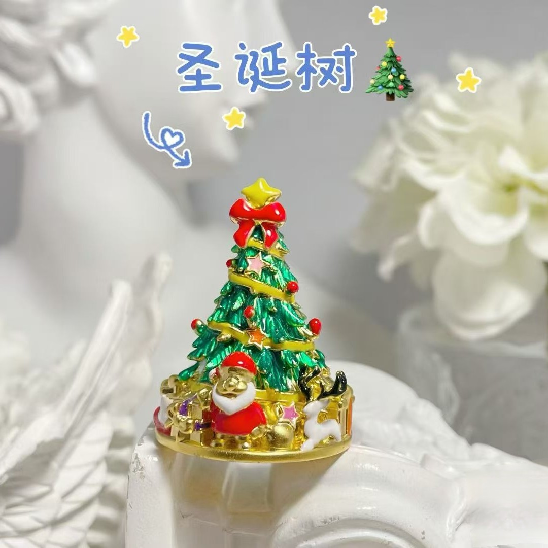 【创隆黄金】999足金黄金圣诞树摆件圣诞礼物5D硬金工艺摆件