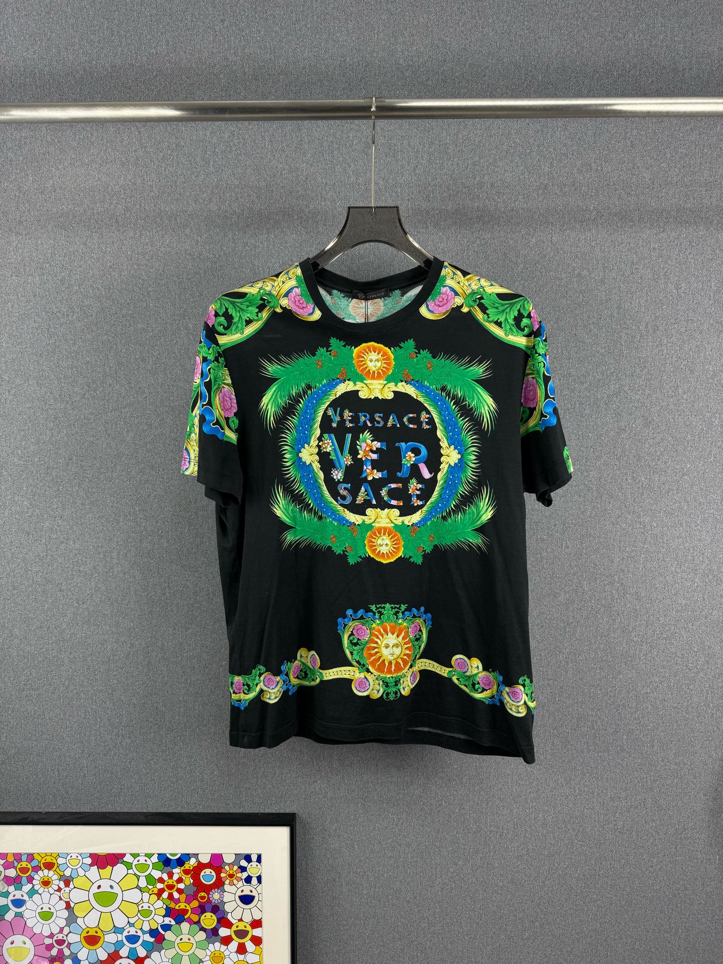 95新 VERSACE/范思哲 VERSACE范思哲秀款印花短袖 L码 95新 13204