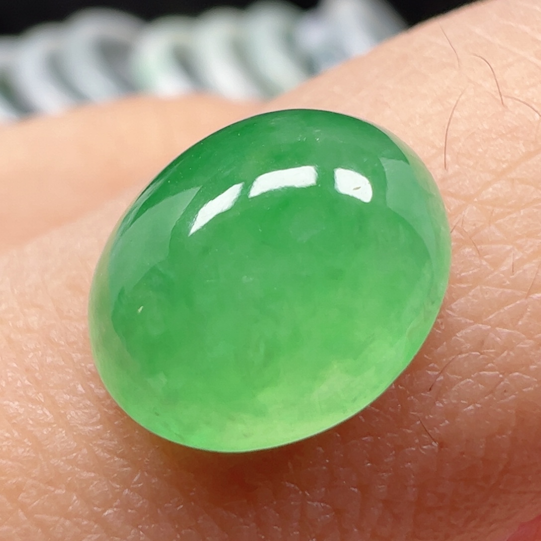 翡翠未镶嵌耳饰蛋面