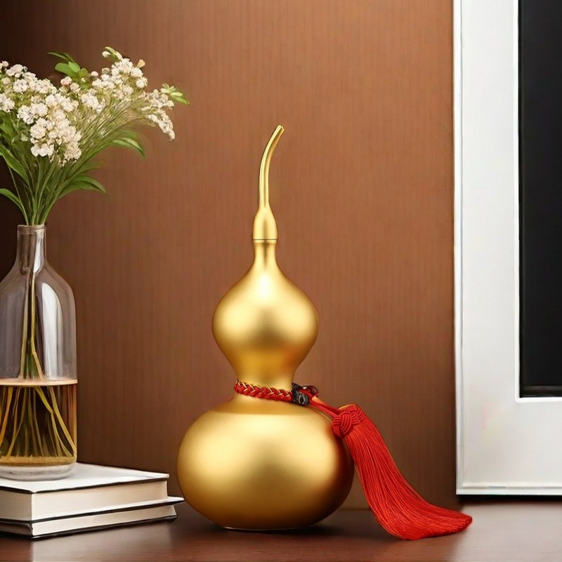 铜葫芦摆件中式客厅玄关书房开业乔迁送礼高档家居装饰品
