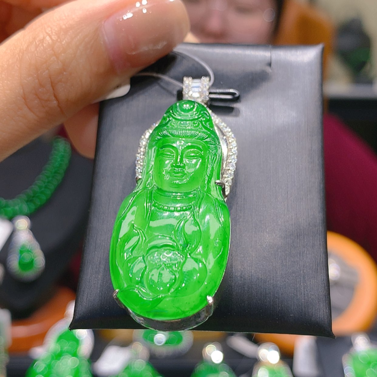 【闪购商品】翡翠银S925镶嵌颈饰6柒姐