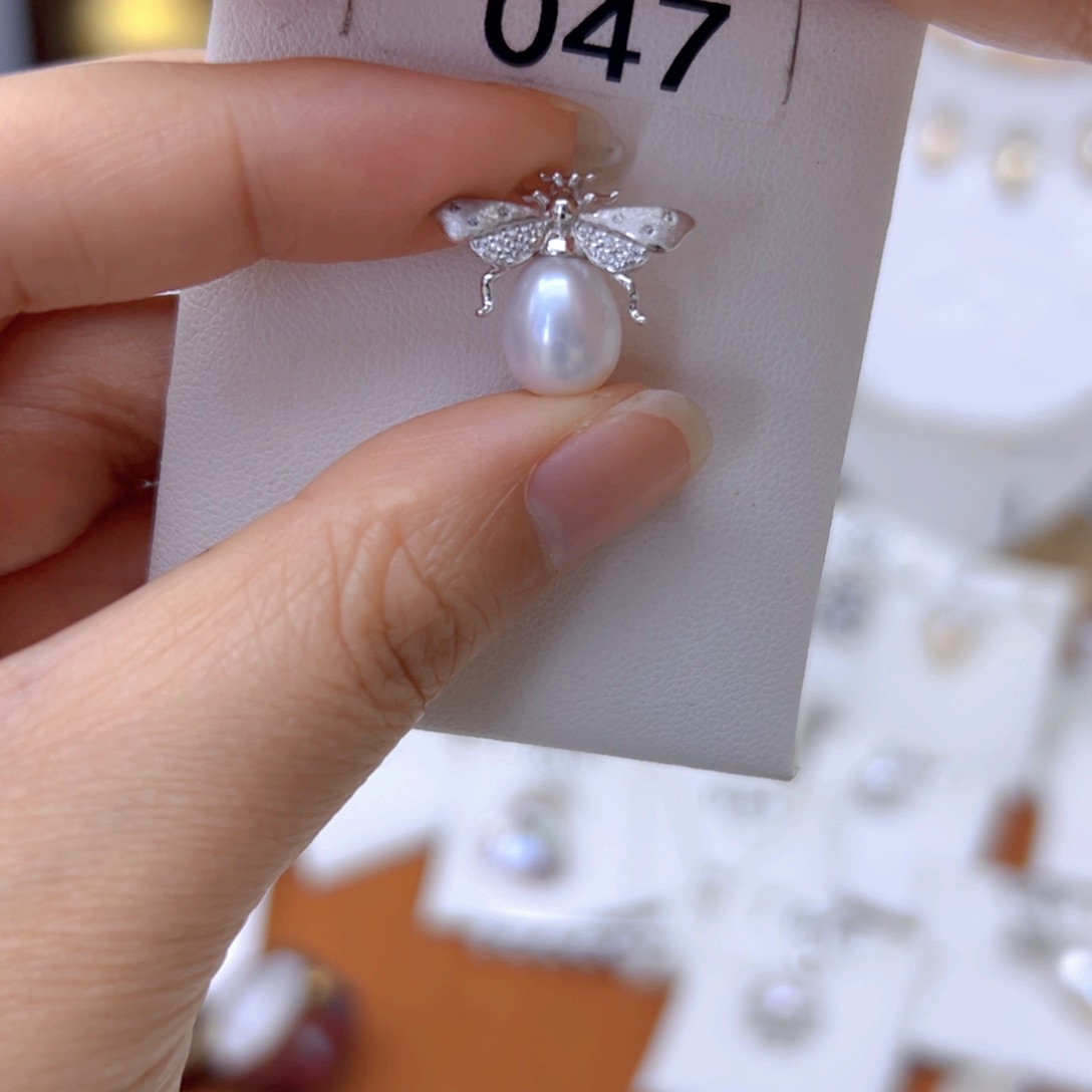 银S925镶嵌淡水珍珠珍珠