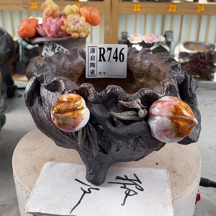 紫砂花盆景德镇陶瓷花盆746