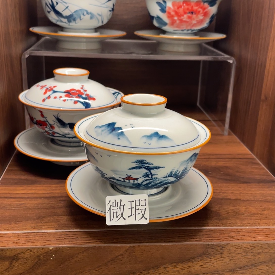 微瑕釉下彩纯手绘