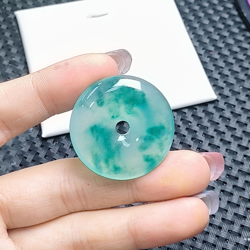 （聚宝严选）D224冰飘蓝平安扣吊坠精致气质妈妈款时尚精美