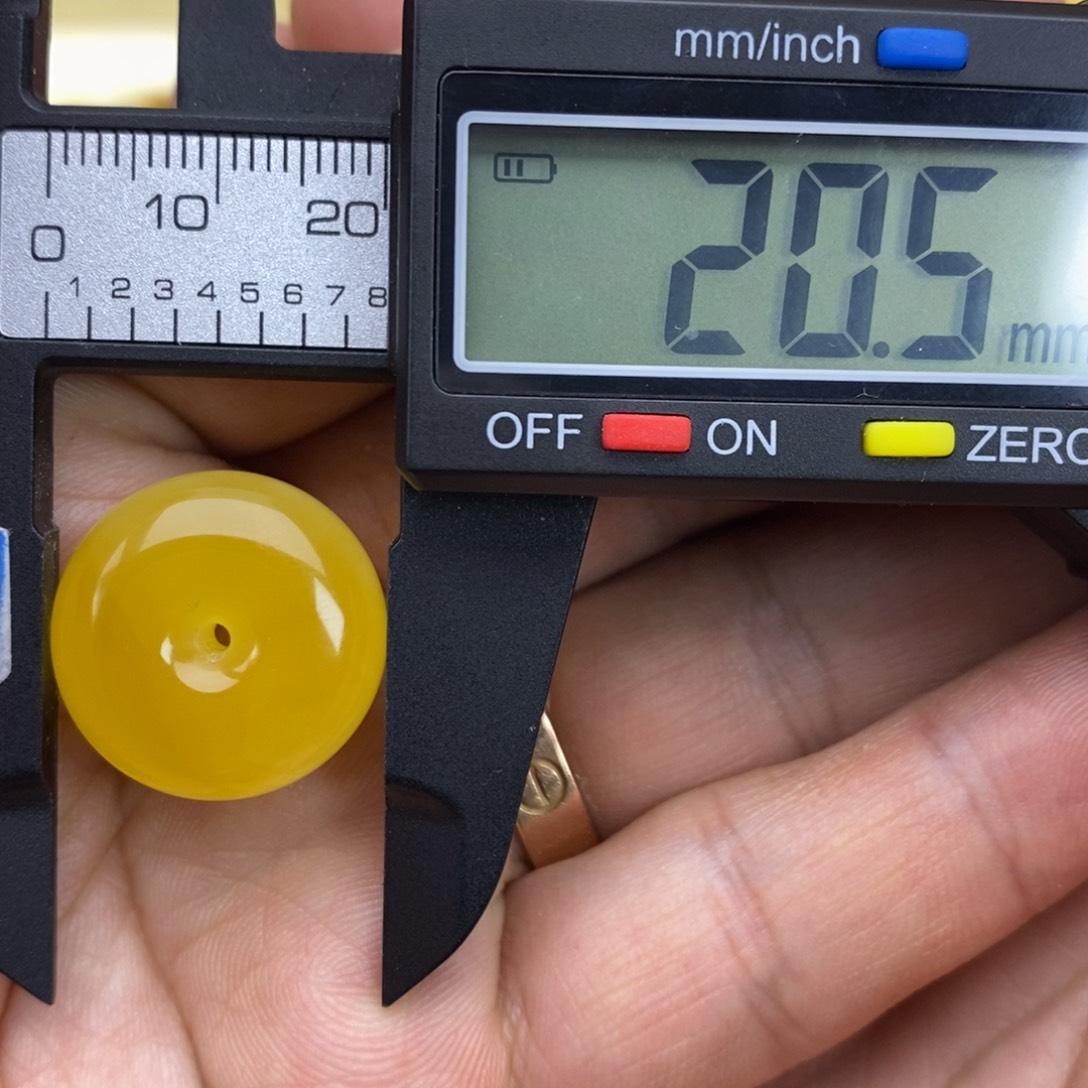 琥珀裸石未镶嵌20.5x9.4平安扣