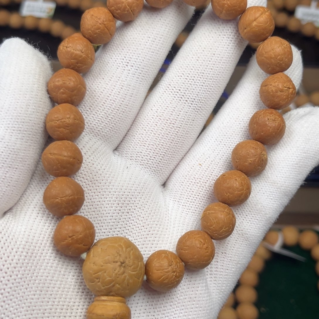 凤眼菩提手串菩提尺寸11.7-12铜柱镶嵌