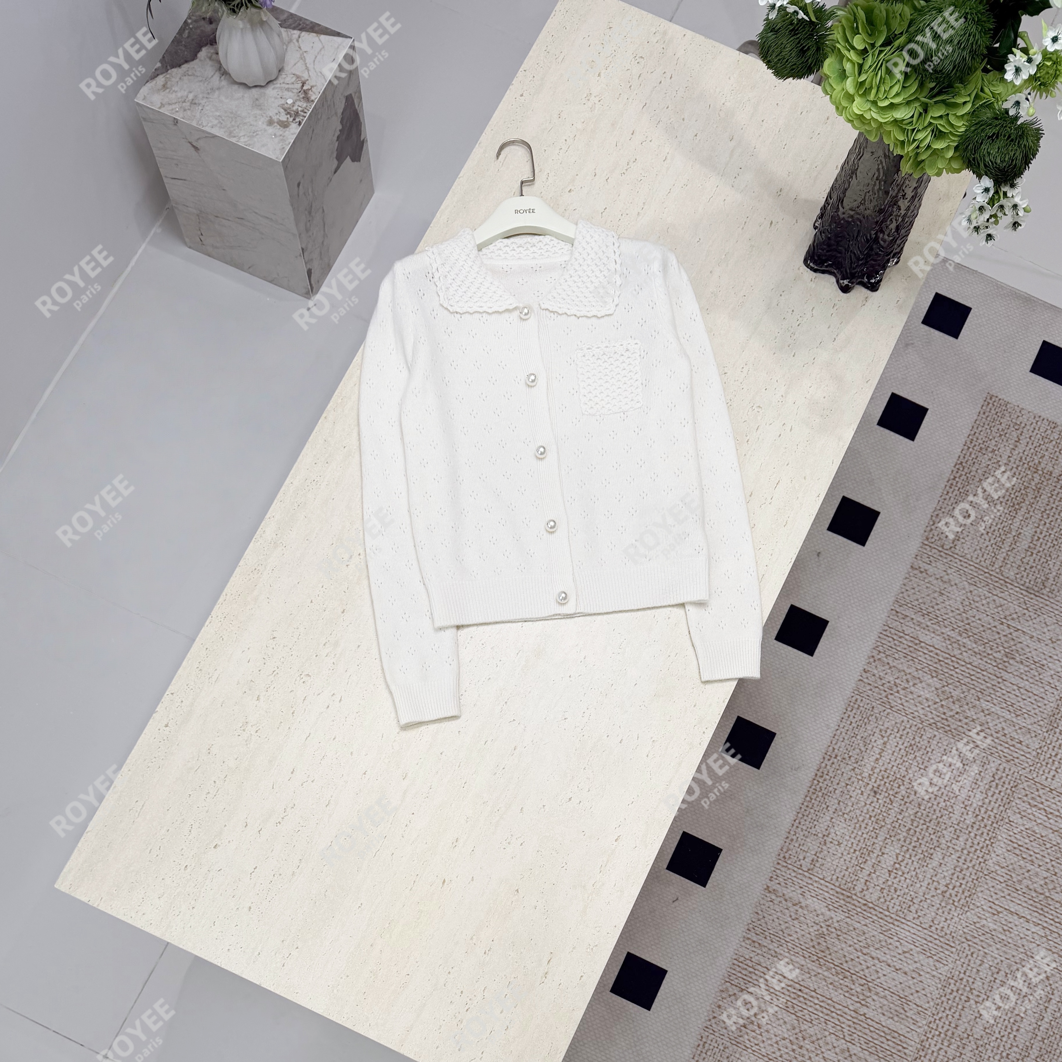 【清晨莉莉娅】法式温柔娃娃领甜美少女感针织开衫上衣女RY1736