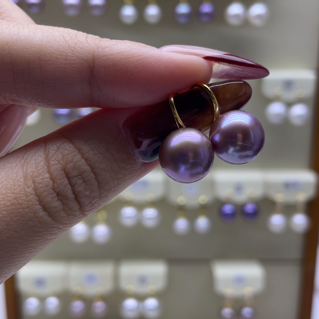 淡水珍珠耳饰银S925镶嵌