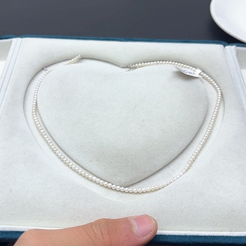 淡水珍珠珍珠项链银S925镶嵌3