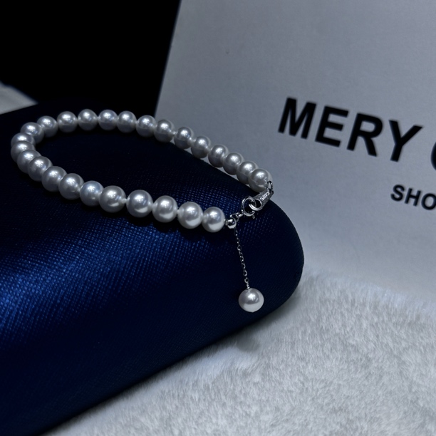 淡水无核珍珠手链6-6.5mm时尚圆珠高端手链