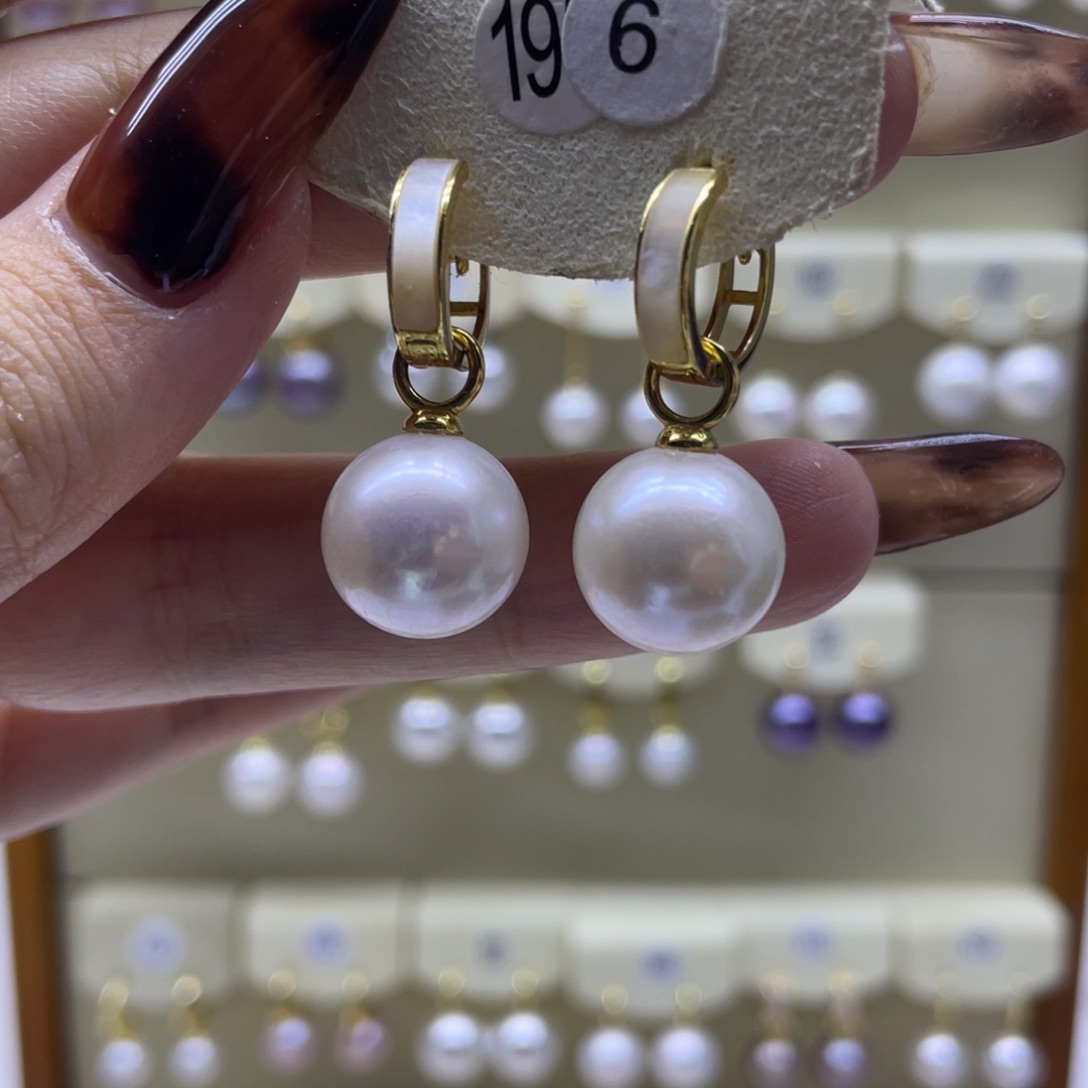 淡水珍珠耳饰银S925镶嵌