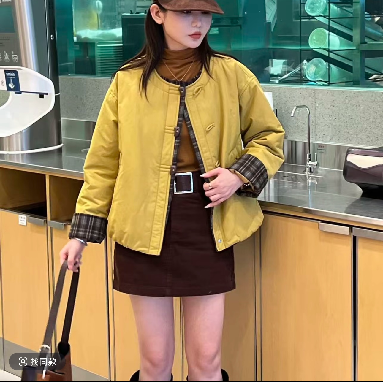 2025新款韩系撞色时尚百搭宽松显瘦设计感圆领厚款冬季棉服#52