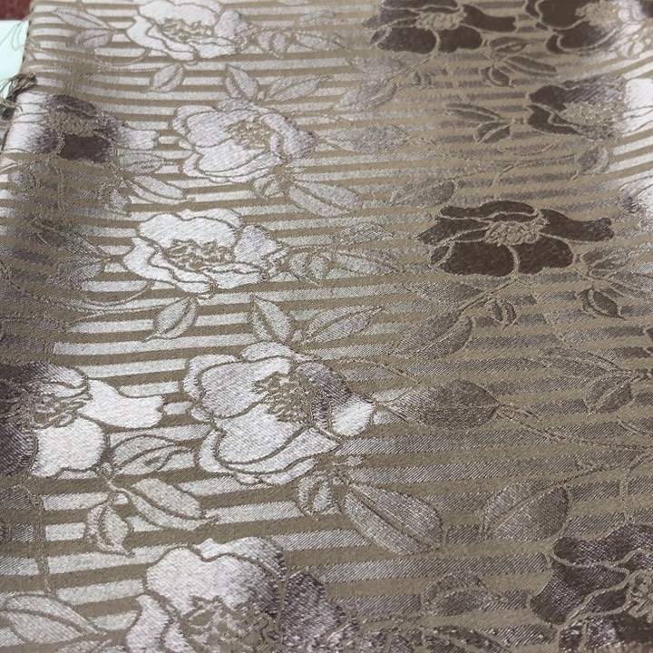 混纺咖啡色棉麻提花1米