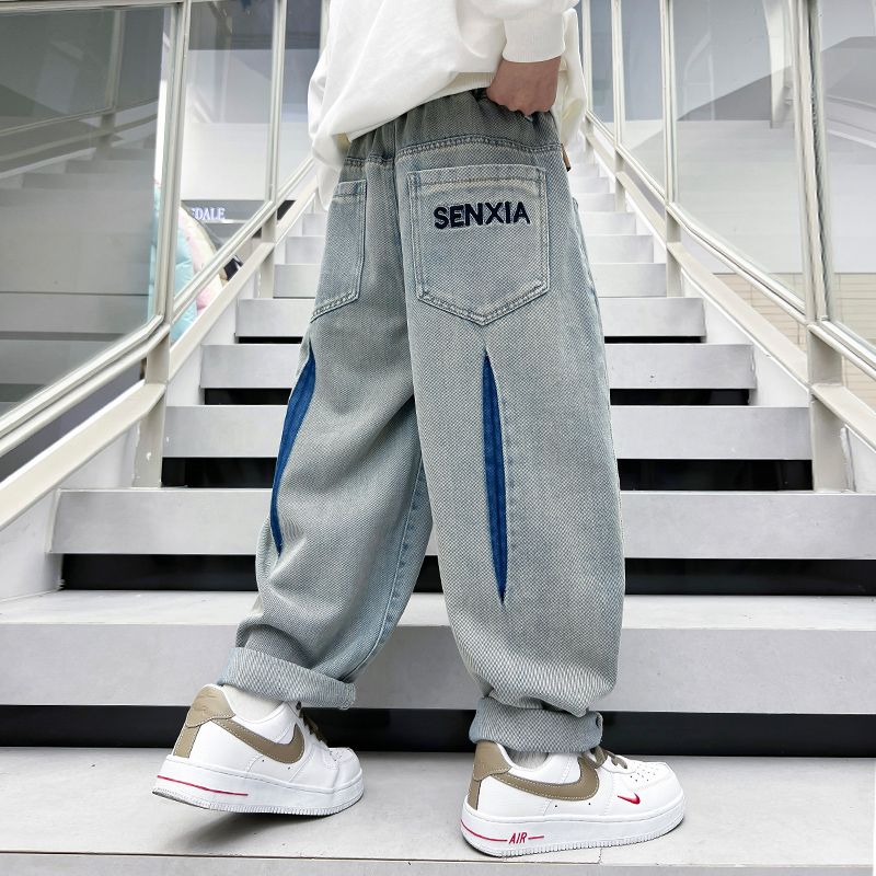 童装男童牛仔裤2025新款春装男孩韩版潮裤中大儿童秋季裤子宽松裤