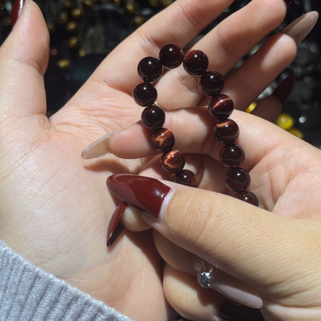 满***满黑曜岩未镶嵌手链