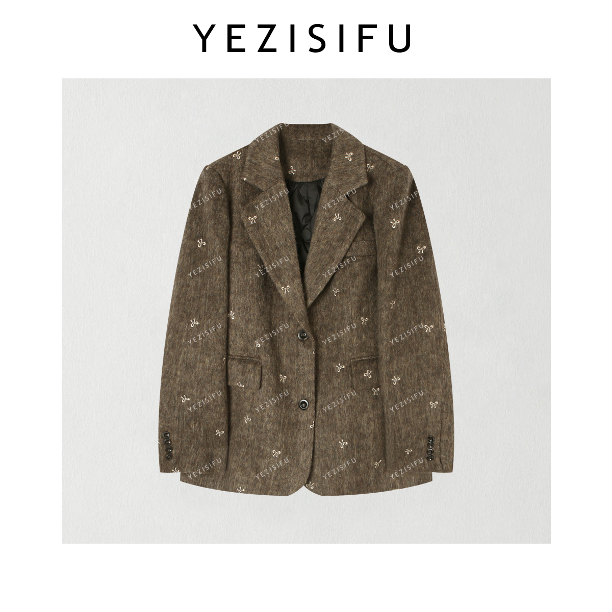 欧尼私服2025秋冬新款老钱风复古设计师西装羽绒外套2511C8163