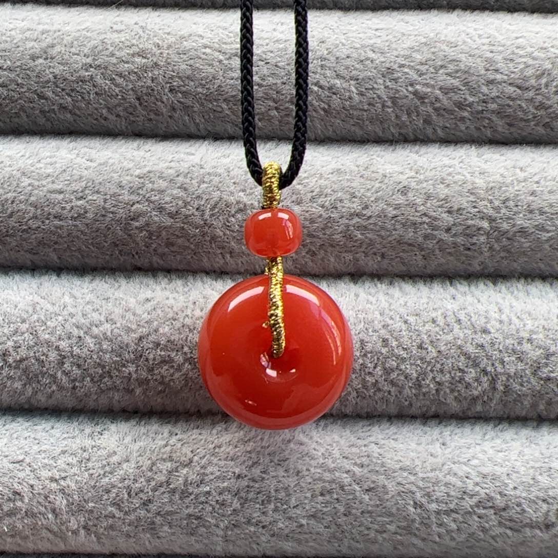 南红玛瑙未镶嵌平安扣16mm