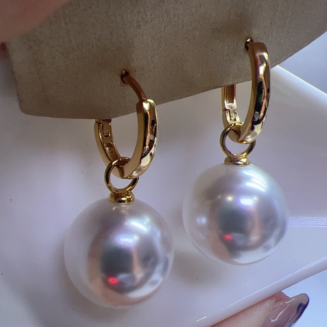 淡水珍珠耳饰银S925镶嵌