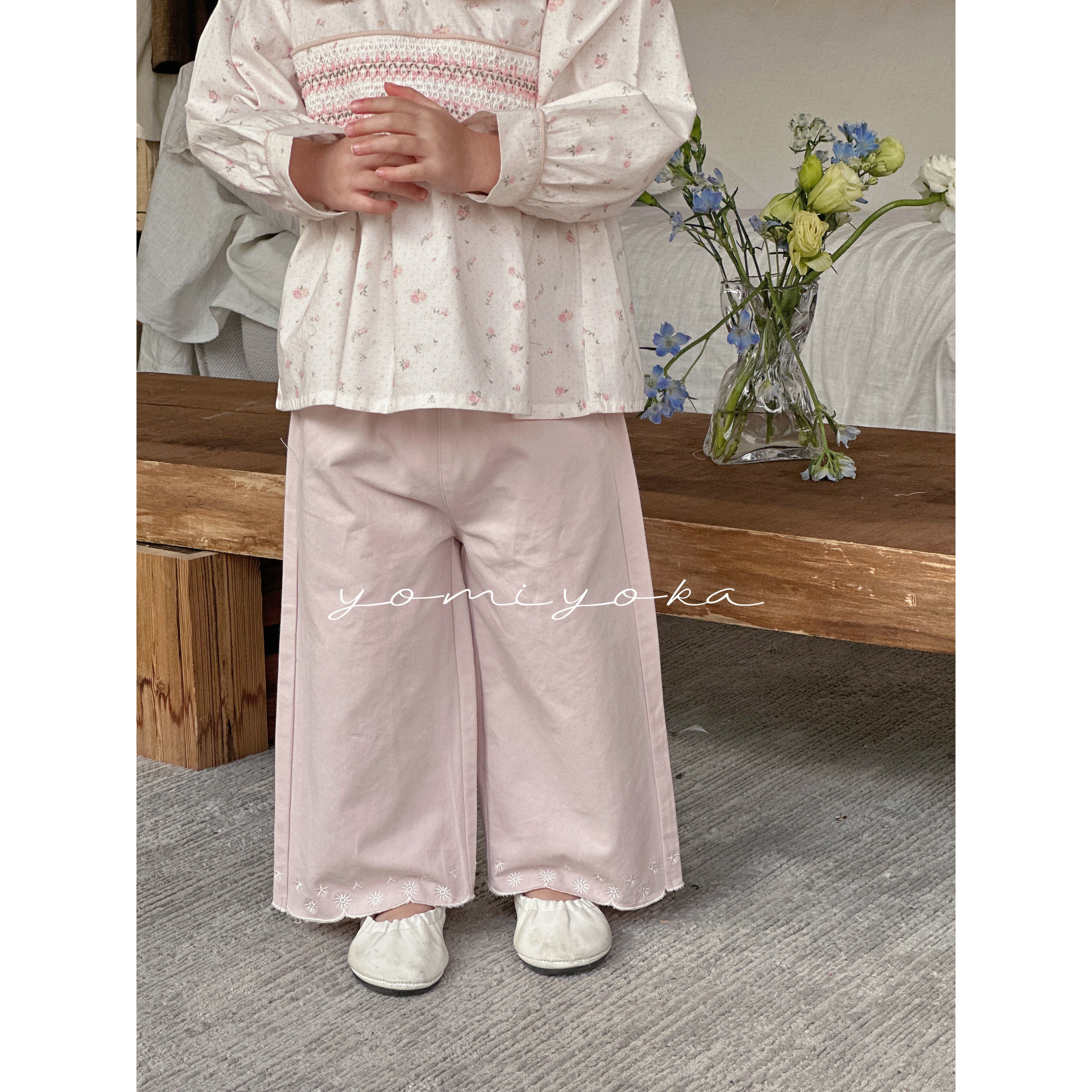 【现货】251-优米优卡-童装2025夏季新款直筒波浪脚口休闲裤-251055