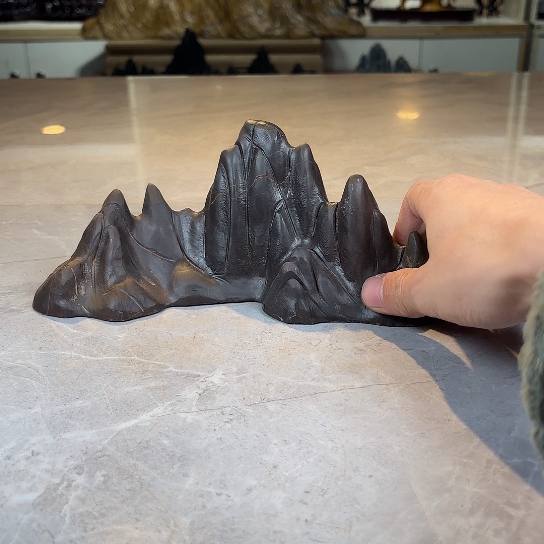 独***秋灵璧石手工雕刻奇石摆件