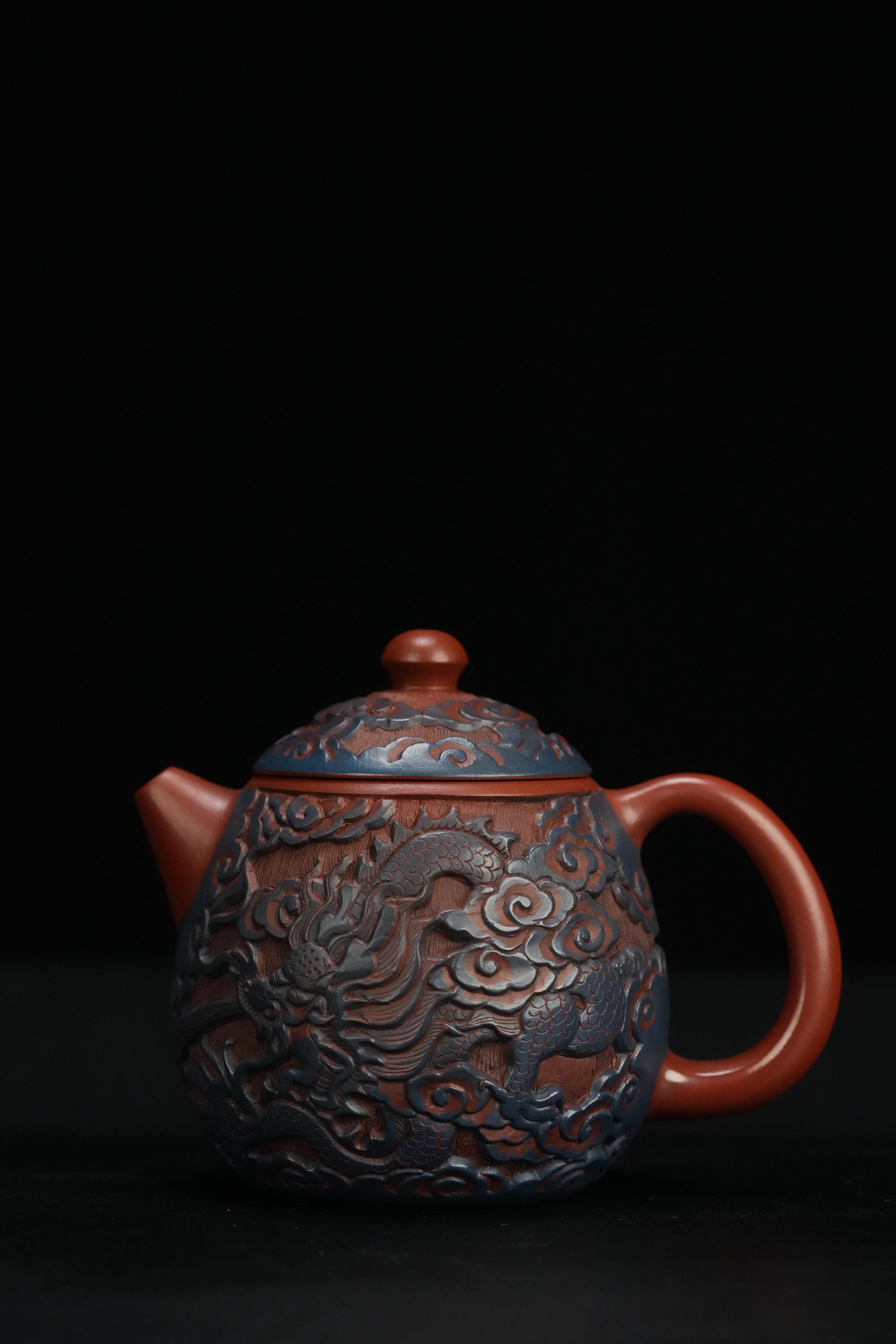 凡凡会客厅 WX65 潘洪均 浮雕龙蛋 大红袍320cc 紫砂茶壶