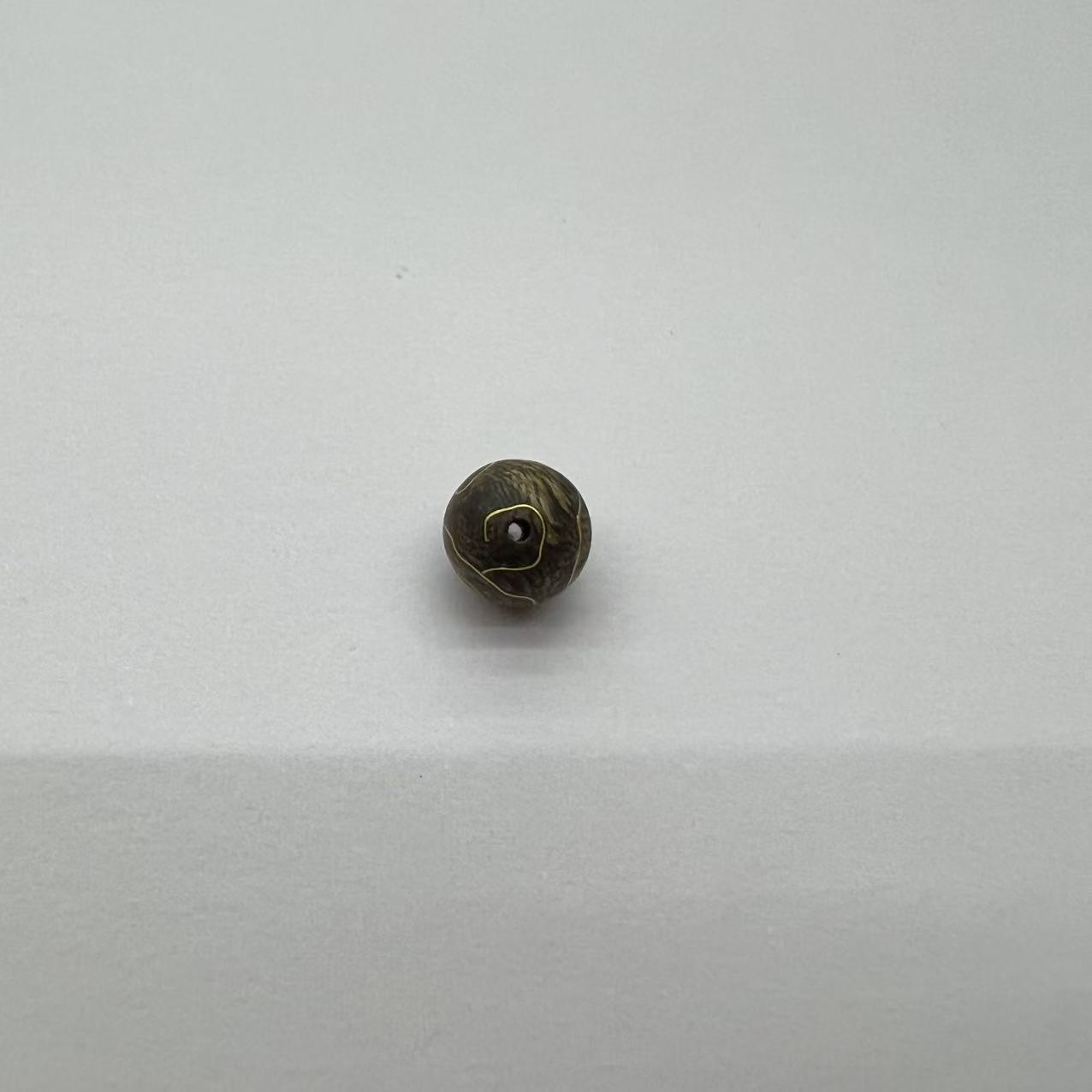 B8722 老西马软丝沉水错金单珠 0.9cm 0.5g