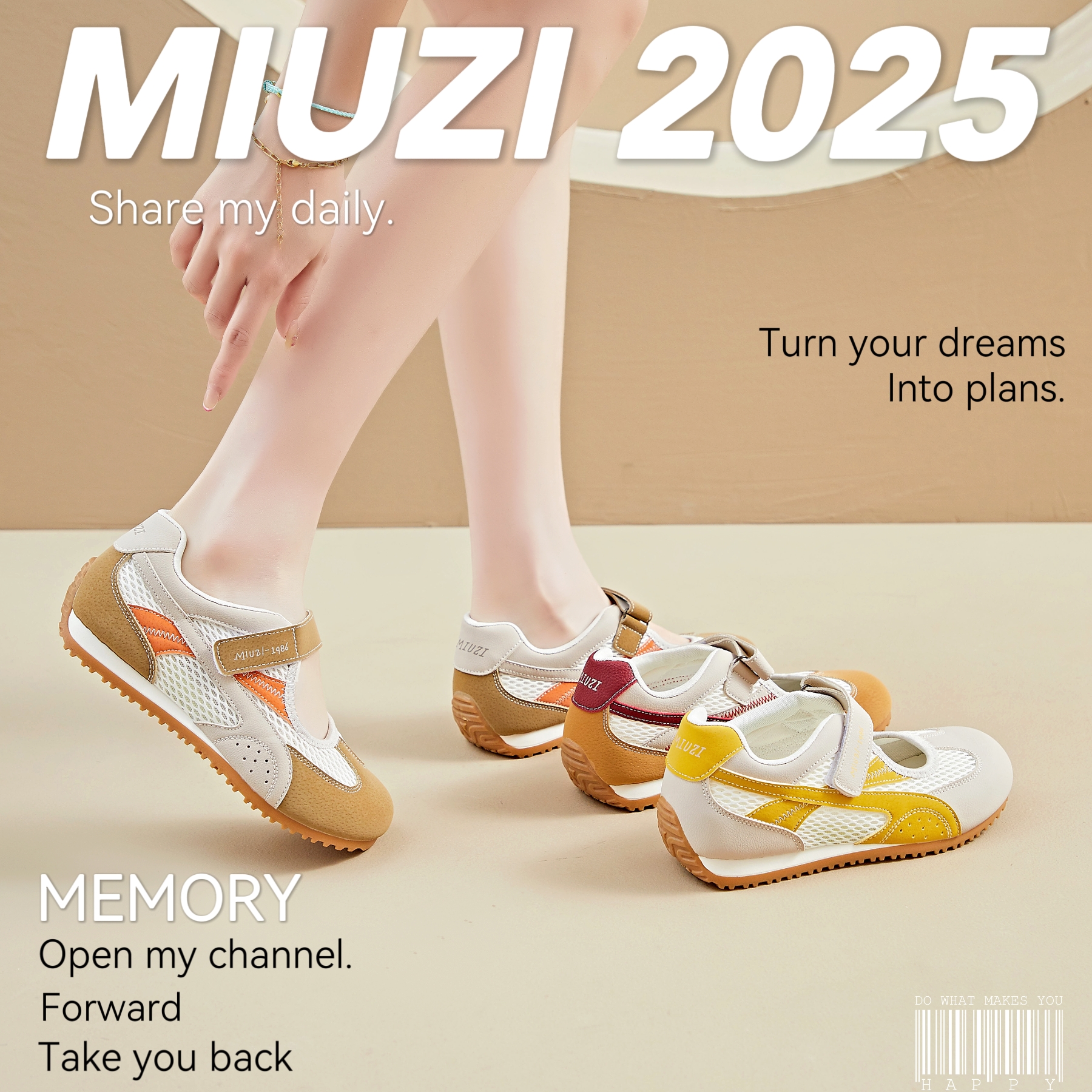 MIUZI谬姿 日系夏季冰丝网面内增高玛丽珍乐福鞋圆头魔术贴休闲鞋