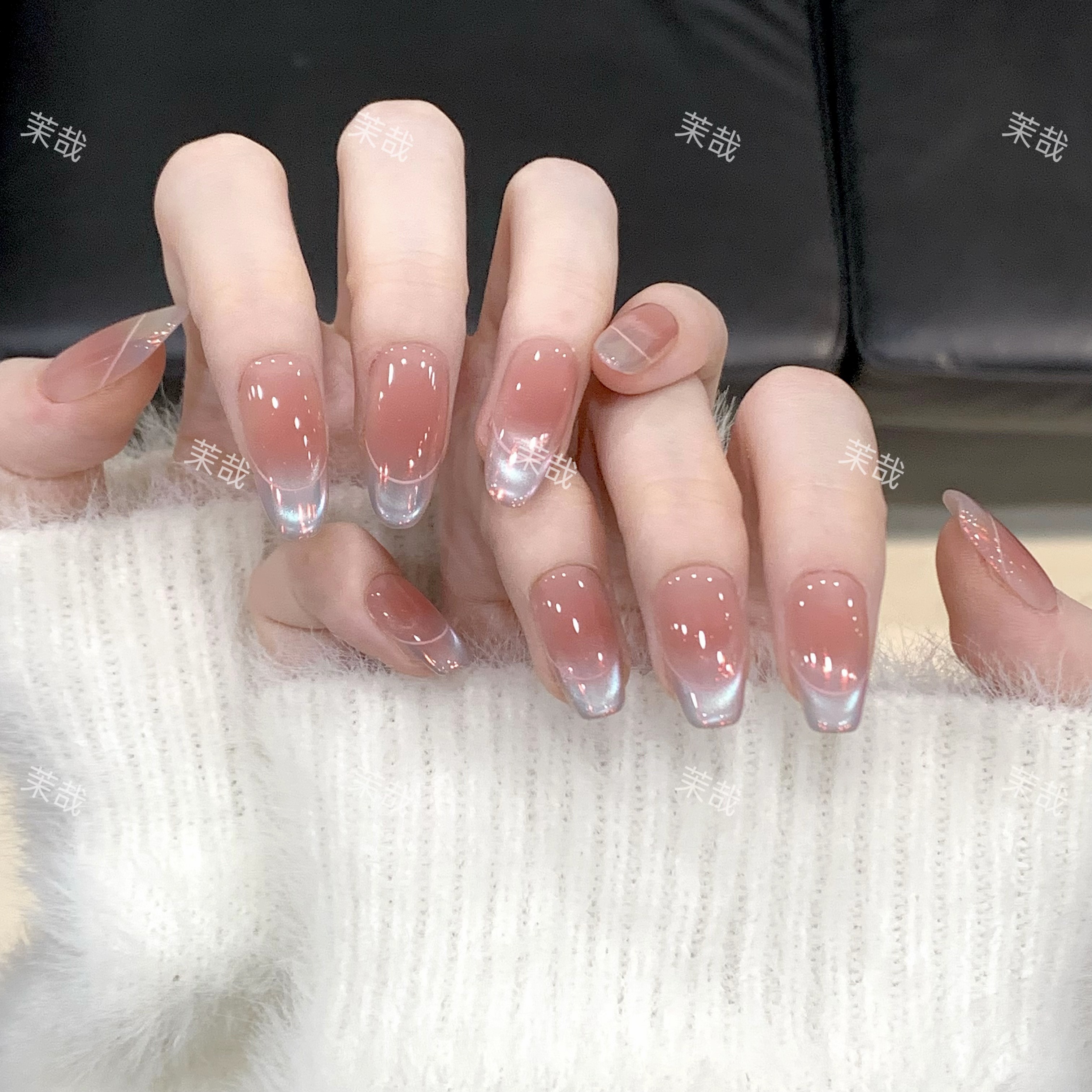 茉哉III现货【天际线】纯手工定制美甲拆卸穿戴甲A4207