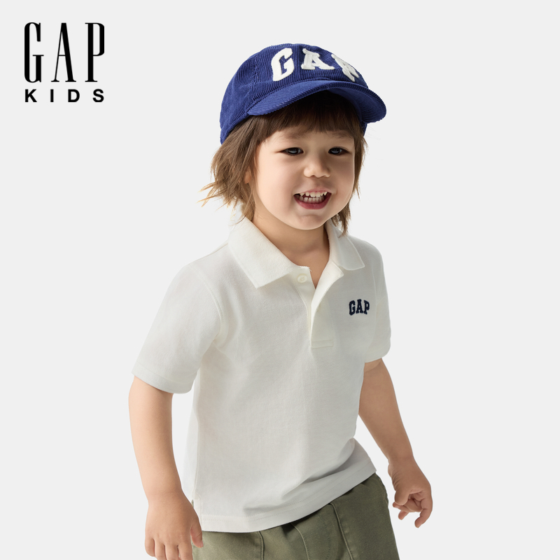 Gap男幼童大童2025春夏新款纯棉polo衫宽松短袖T恤857486/843607