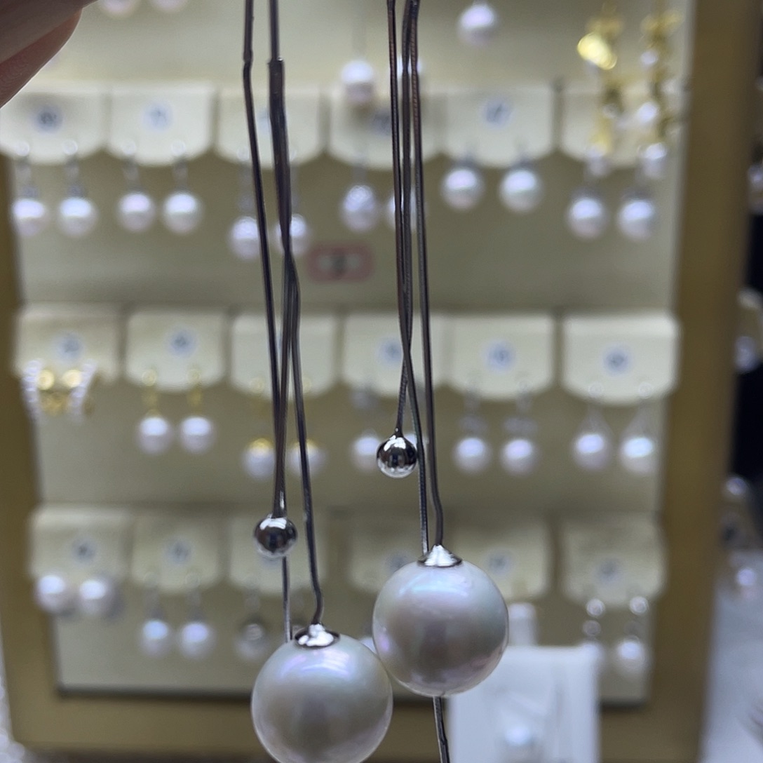 淡水珍珠耳饰银S925镶嵌