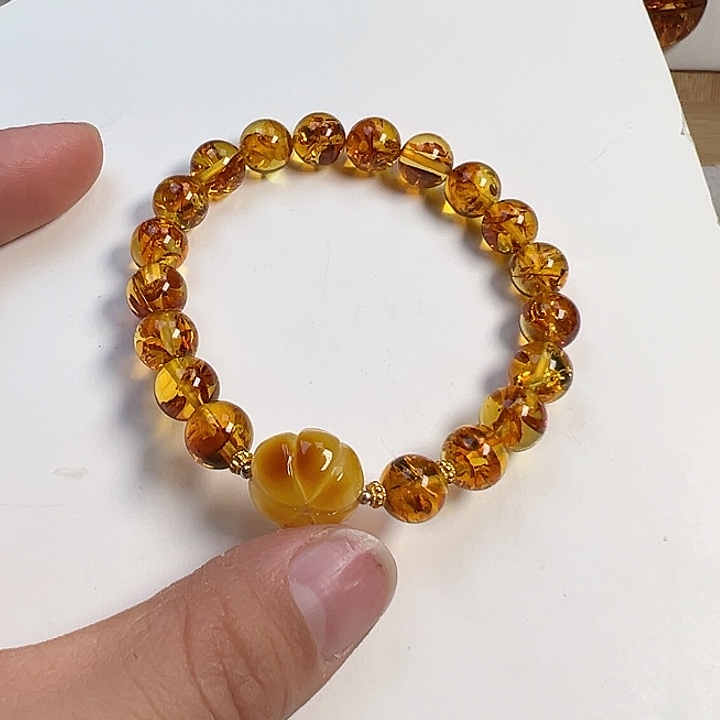 琥珀（花珀）项圈未镶嵌台**i