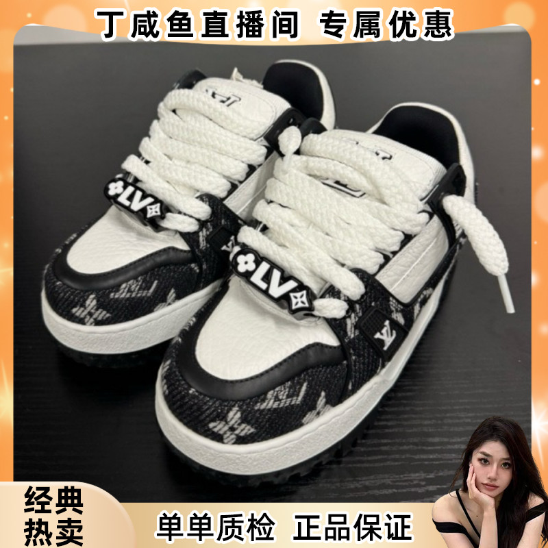 未使用 LouisVuitton/路易威登 Trainer maxi黑白牛仔胖丁