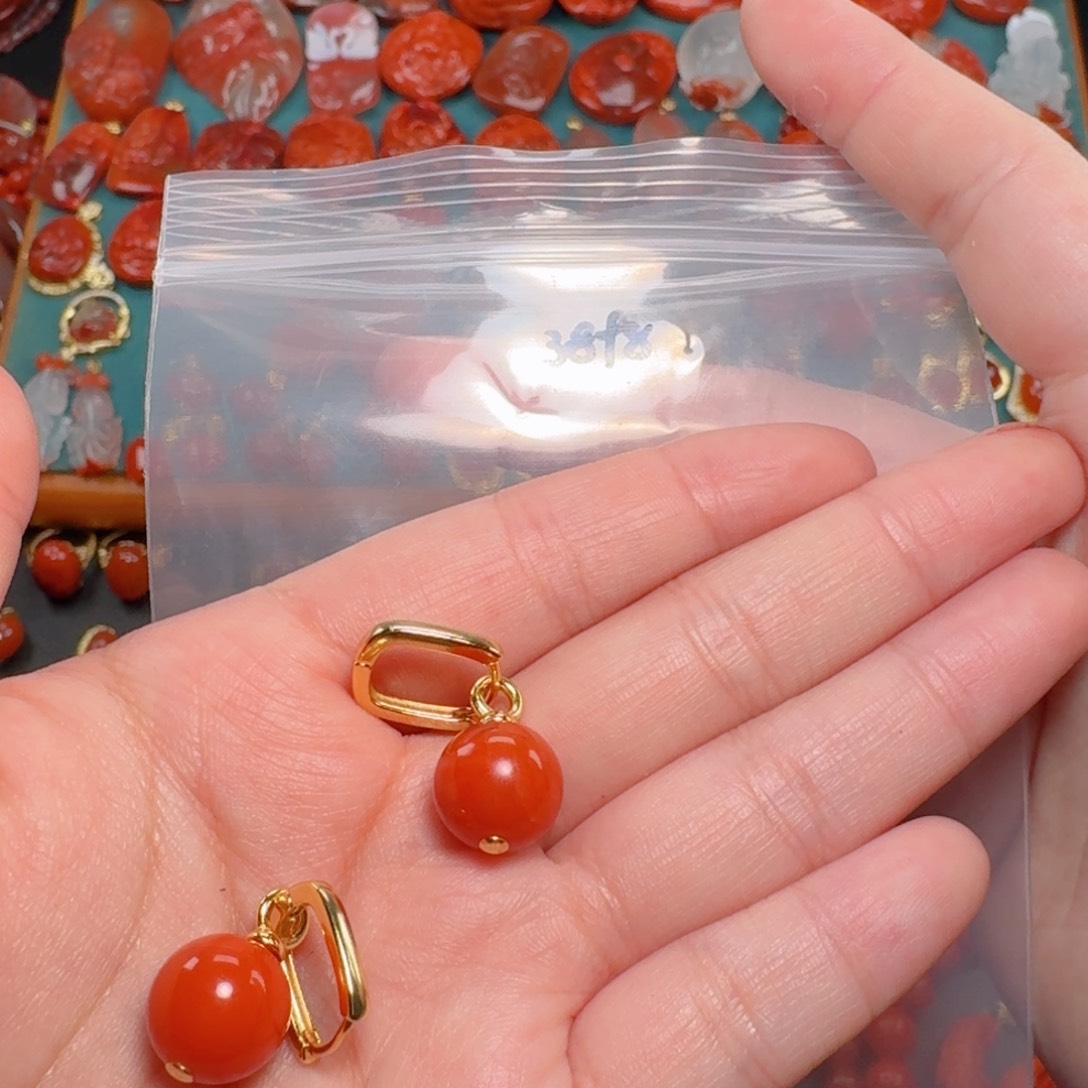 南红玛瑙南红2.8银S925镶嵌