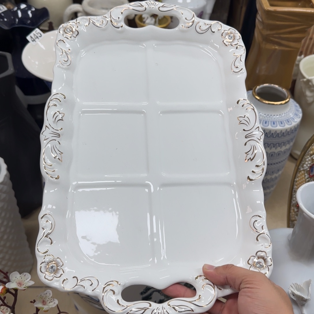 瓷片微瑕陶瓷工艺花瓶摆件