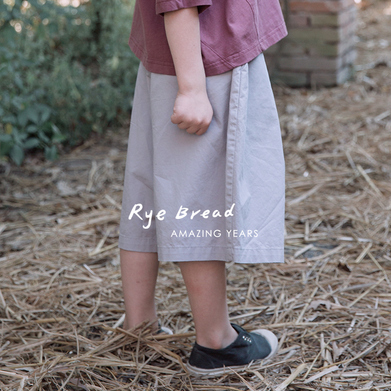 ryebread/黑面包童装 韩系假口袋男小童宝宝宽松舒适休闲裤4夏