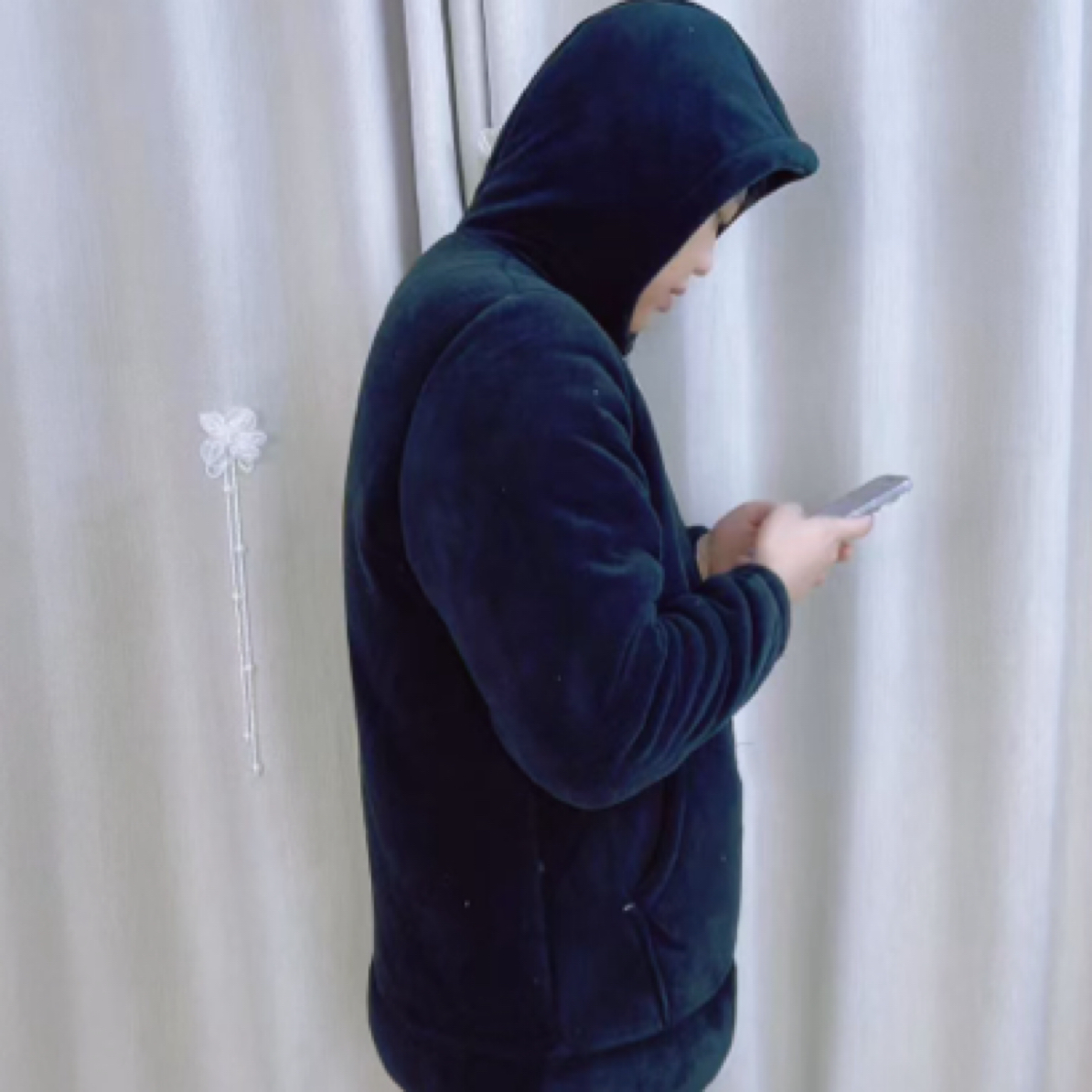 黑金系列连帽（拉链）海豚絾加絾加厚保暖冬季家居服单件男款