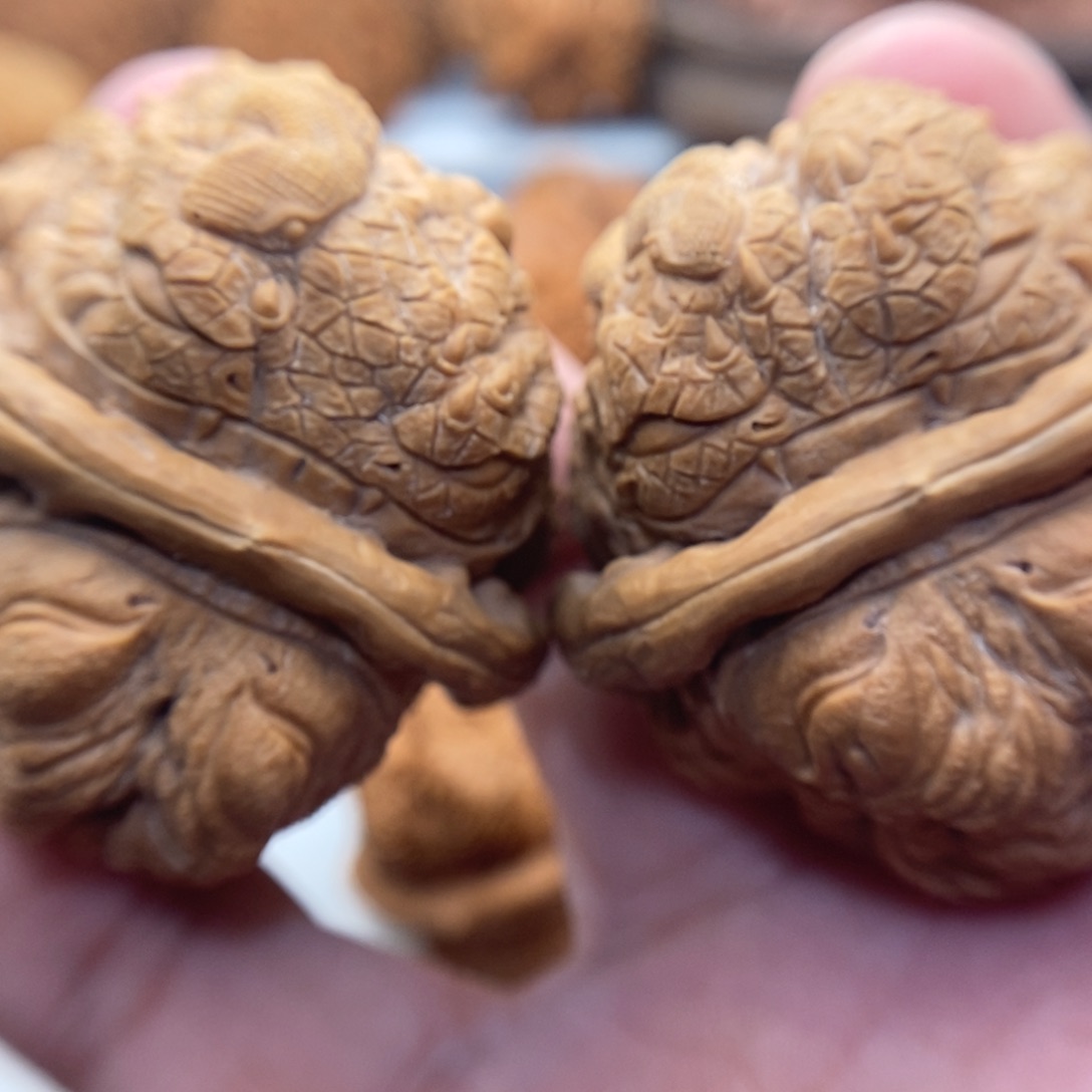 文玩核桃把件李*珍纯手工雕刻蛇蟾