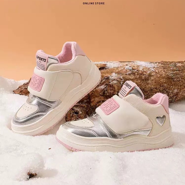 【2900】明锡童学冬款二棉加绒儿童超纤皮面板鞋男童时尚休闲女童鞋