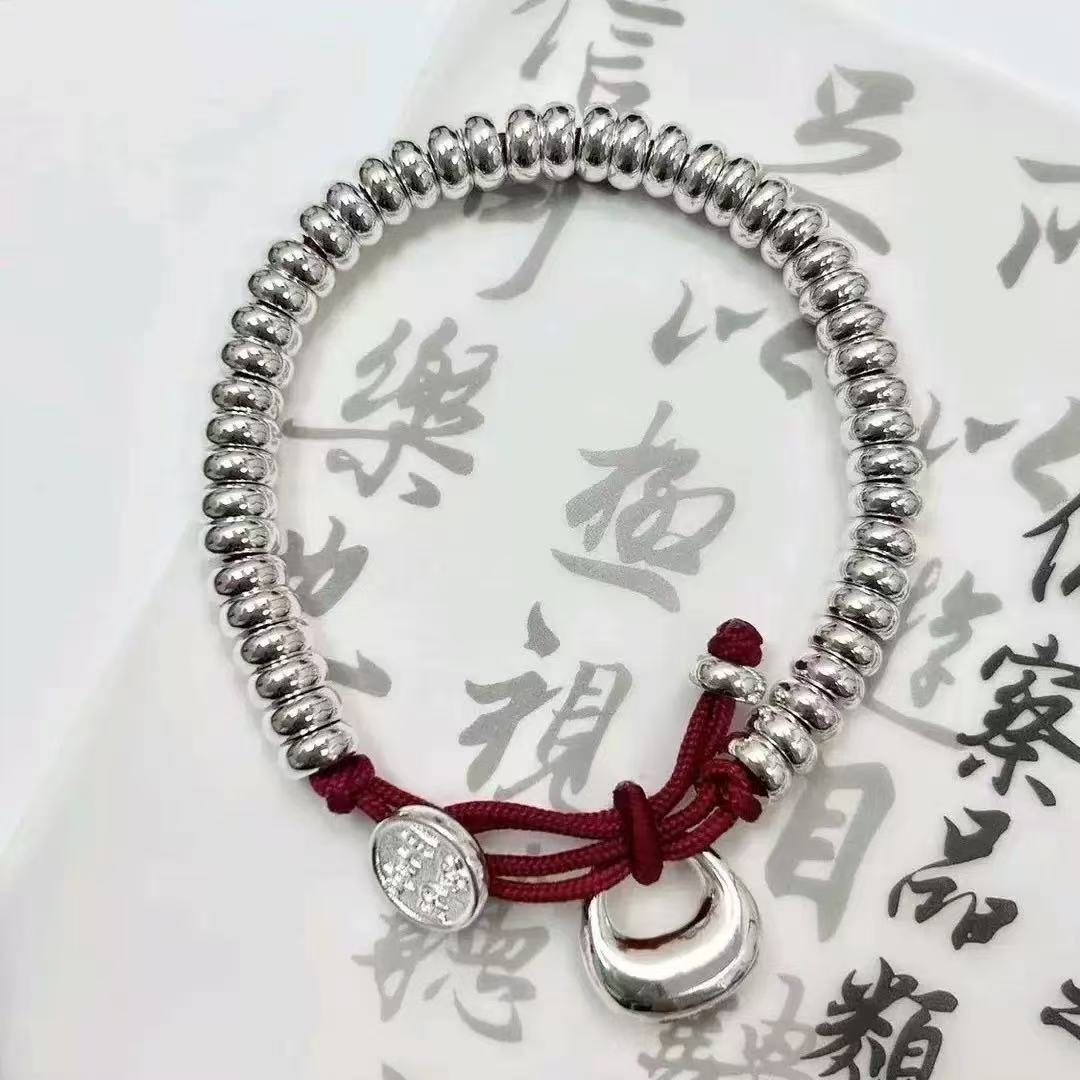 足银手链 足银s9999 盘缠手链