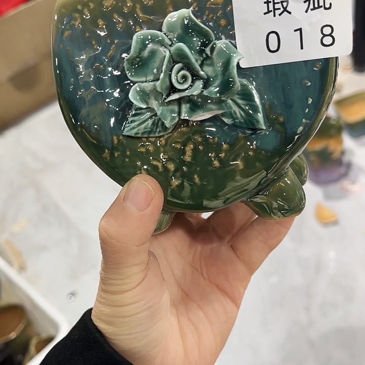 瓷片花盆多肉植物艺术品