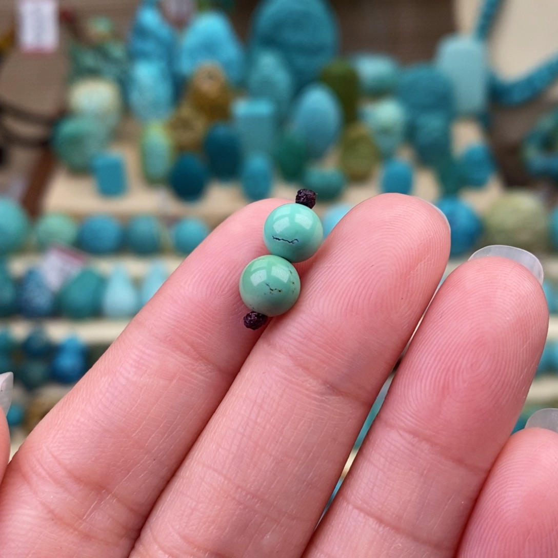 绿松石珠宝奇石未镶嵌6.5mm