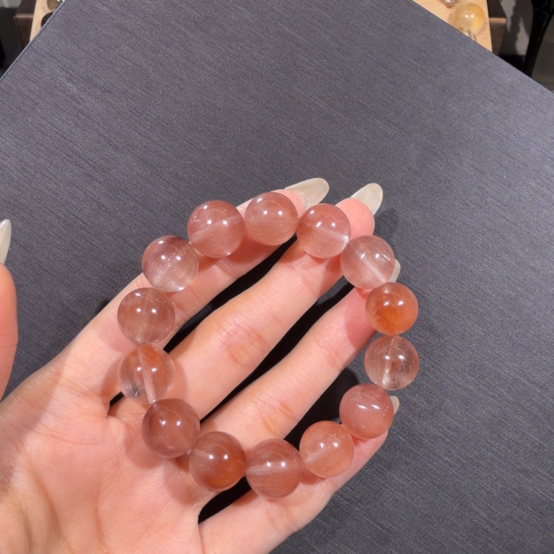 未镶嵌水晶手链粉钢丝12.7